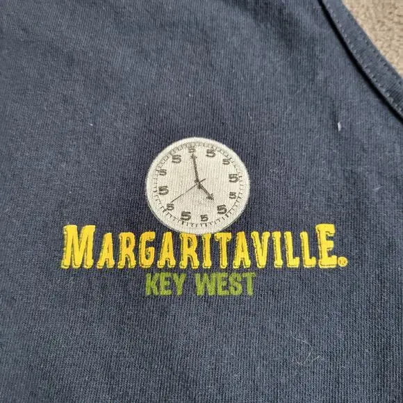 MAGARITAVILLE Shirt Tank Mens Size XL Navy Parrot Tropical Beer Cotton - Picture 7 of 8